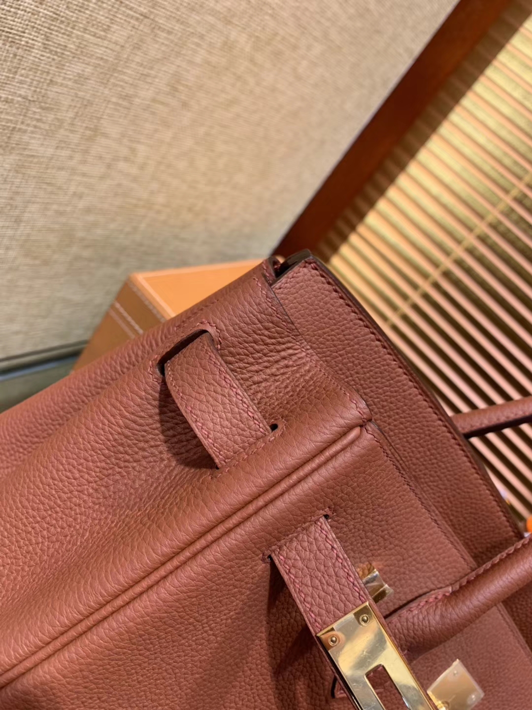 Hermès（爱马仕）Birkin 30cm ( 铂金包) Togo小牛皮 古铜色 原版蜜蜡线 全手工缝制