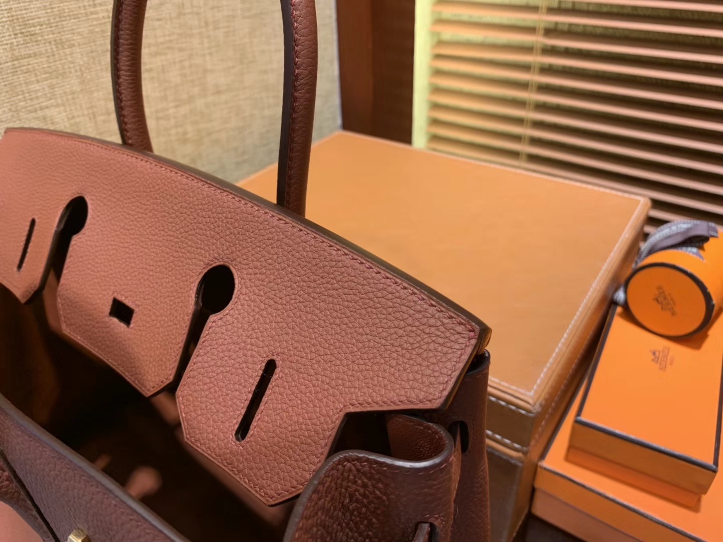 Hermès（爱马仕）Birkin 30cm ( 铂金包) Togo小牛皮 古铜色 原版蜜蜡线 全手工缝制