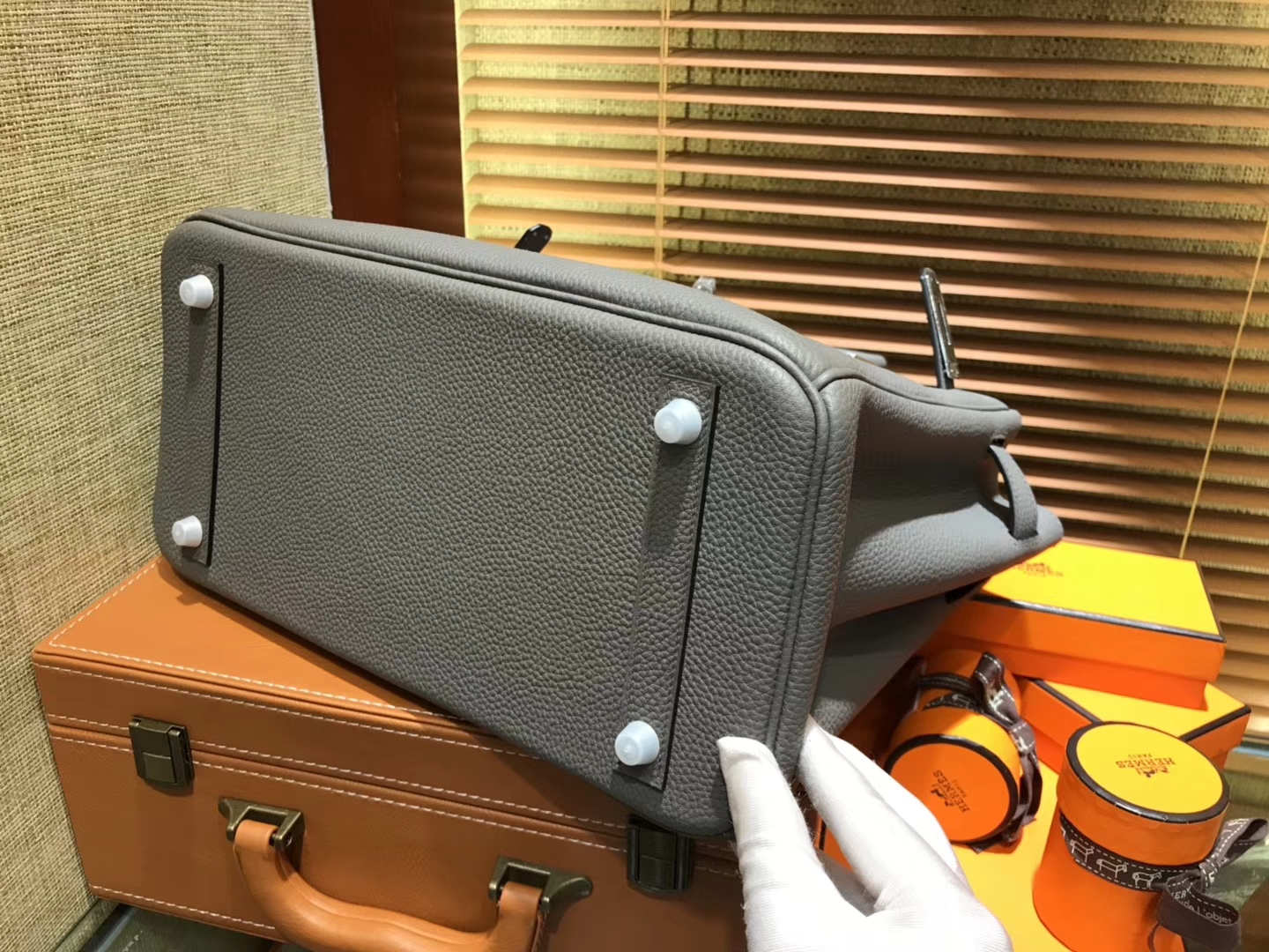 Hermès（爱马仕）Birkin 30cm ( 铂金包) Togo小牛皮 锡器灰 原版蜜蜡线 全手工缝制