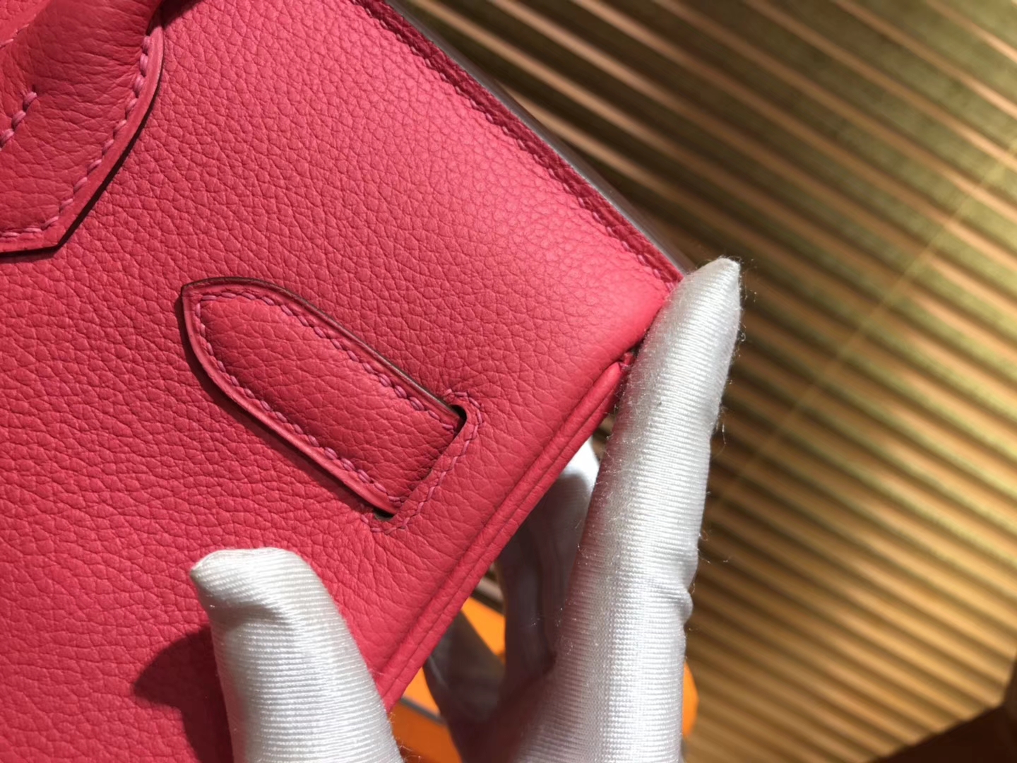 Hermès（爱马仕）Birkin 30cm ( 铂金包) Togo小牛皮 极致粉 原版蜜蜡线 全手工缝制