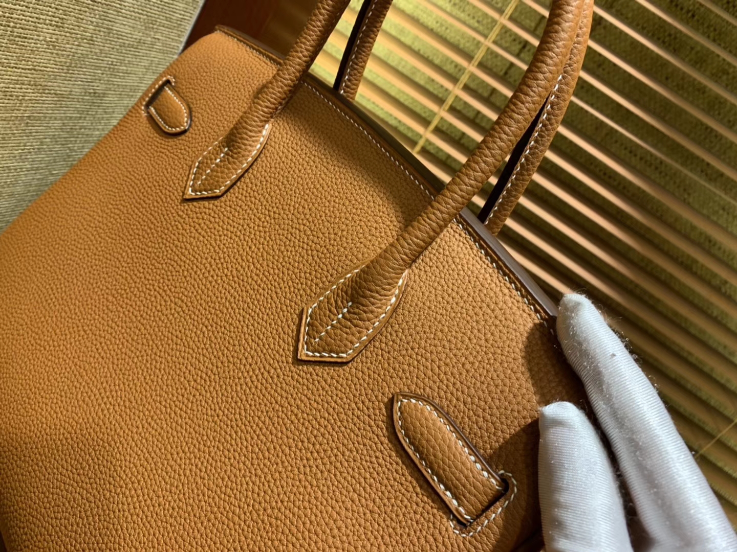 Hermès（爱马仕）Birkin 30cm ( 铂金包) Togo小牛皮 金棕 原版蜜蜡线 全手工缝制