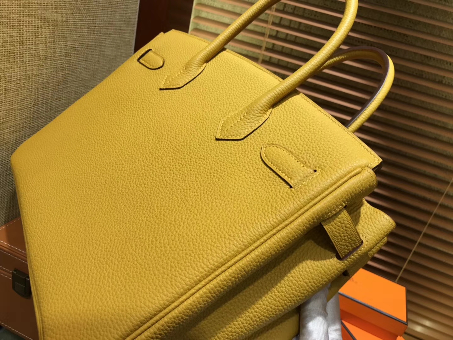 Hermès（爱马仕）Birkin 30cm ( 铂金包) Togo小牛皮 9D 琥珀黄 原版蜜蜡线 全手工缝制