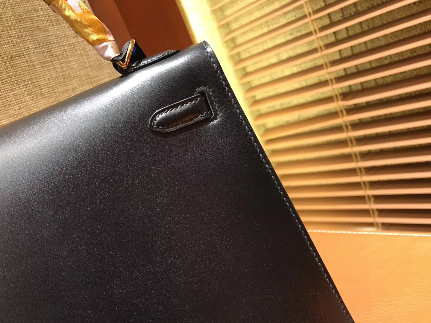 Hermès（爱马仕）Kelly 25 28(凯莉包)黑色 德国进口 box牛皮 原版蜜蜡线 全手工缝制