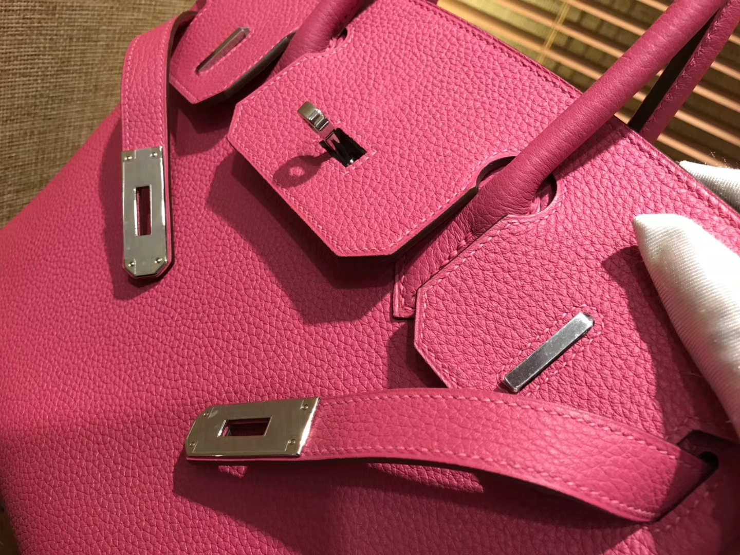 Hermès（爱马仕）Birkin 30cm ( 铂金包) Togo小牛皮 玉兰粉 原版蜜蜡线 全手工缝制