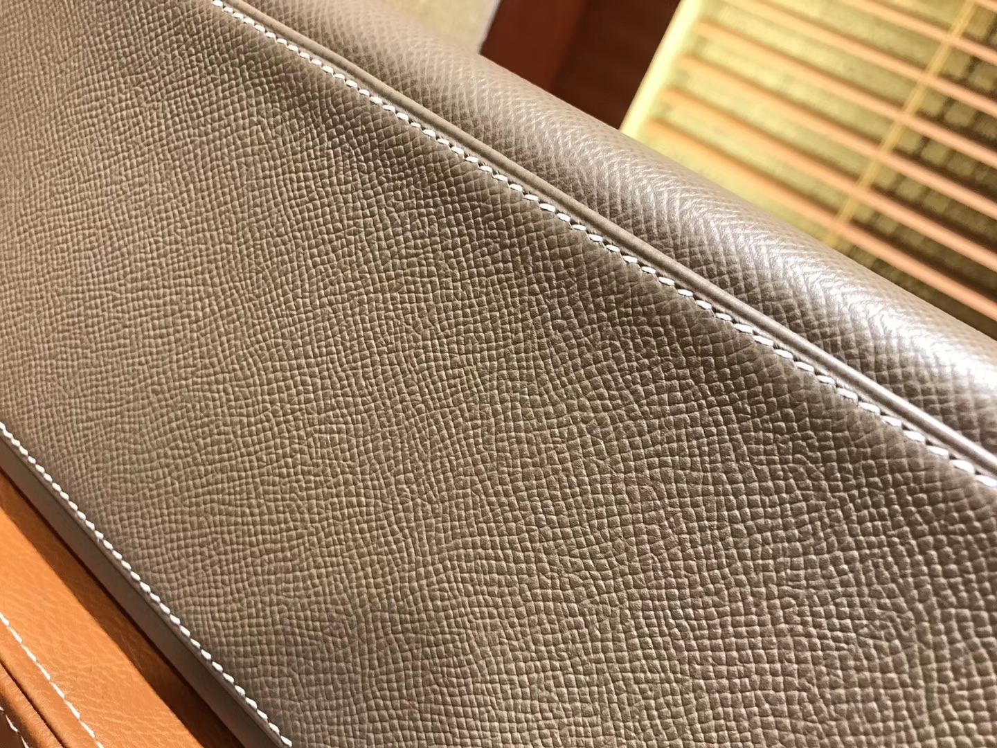Hermès（爱马仕）Kelly 28(凯莉包) 大象灰 德国进口 掌纹牛皮 原版蜜蜡线 全手工缝制