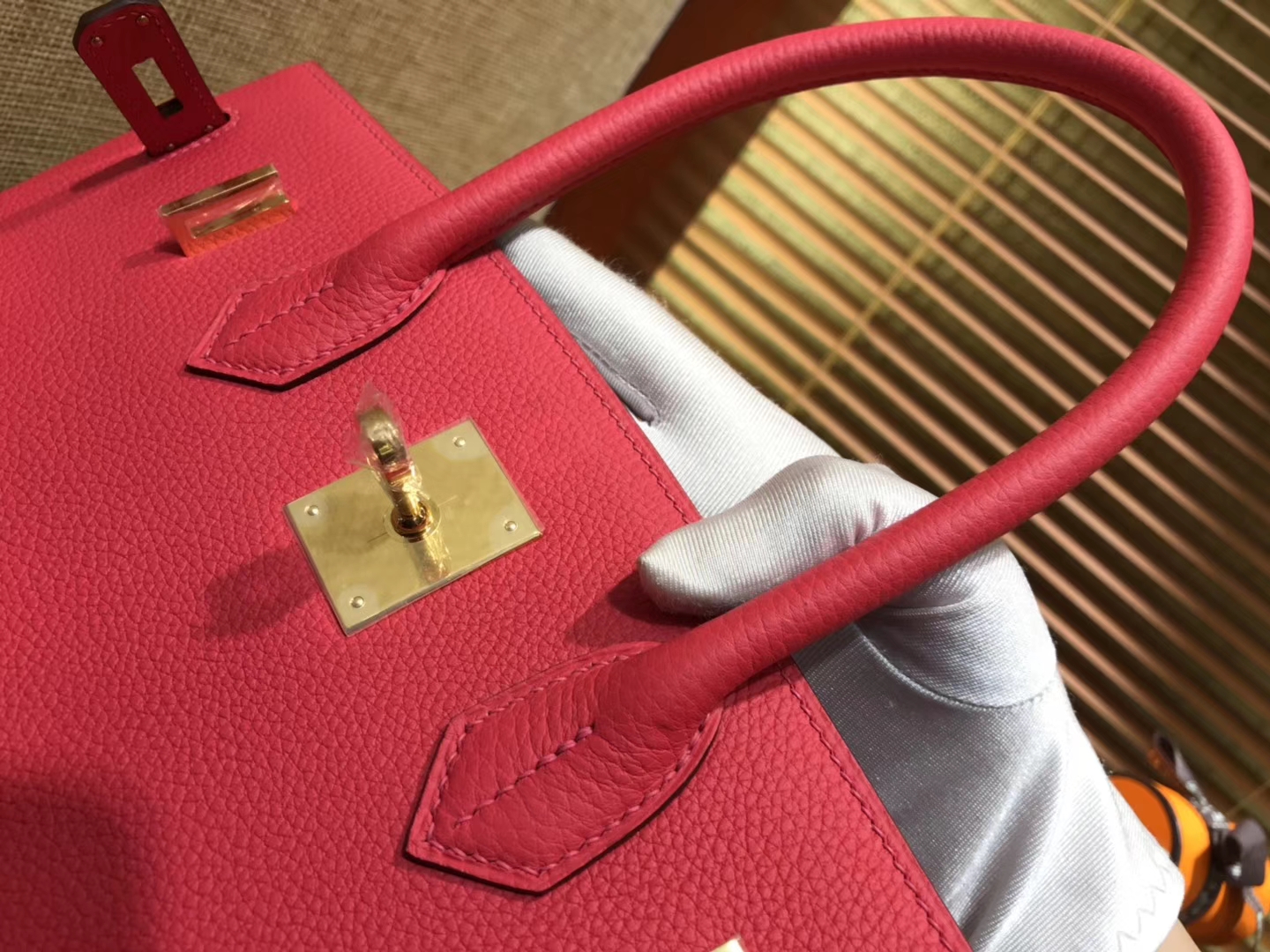 Hermès（爱马仕）Birkin 30cm ( 铂金包) Togo小牛皮 极致粉 原版蜜蜡线 全手工缝制