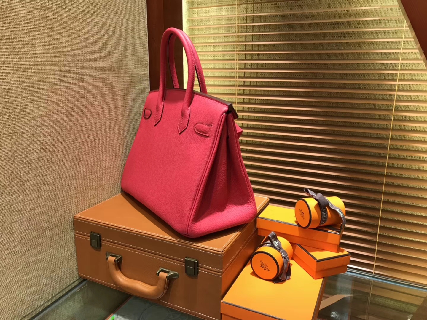 Hermès（爱马仕）Birkin 30cm ( 铂金包) Togo小牛皮 极致粉 原版蜜蜡线 全手工缝制