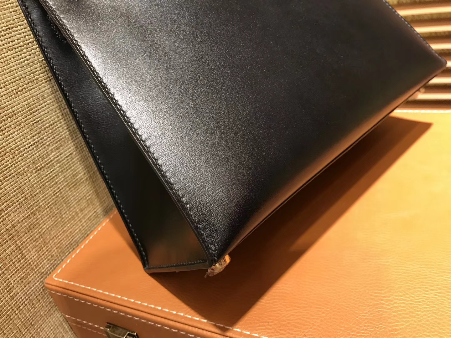 Hermès（爱马仕）Kelly 25 28(凯莉包)黑色 德国进口 box牛皮 原版蜜蜡线 全手工缝制