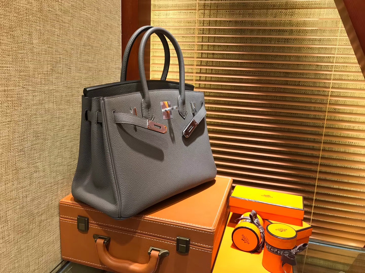 Hermès（爱马仕）Birkin 30cm ( 铂金包) Togo小牛皮 锡器灰 原版蜜蜡线 全手工缝制