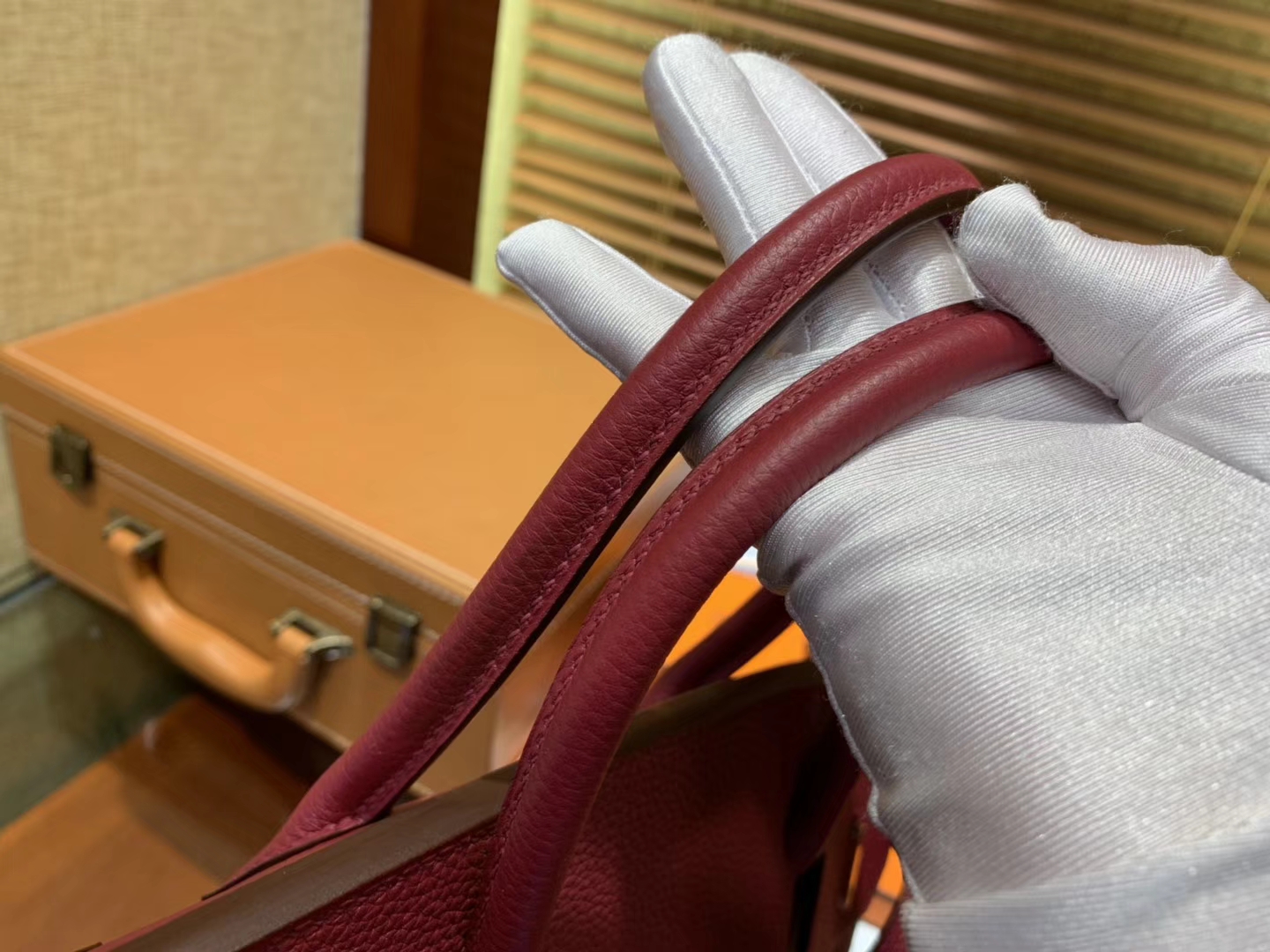 Hermès（爱马仕）Birkin 30cm ( 铂金包) Togo小牛皮 石榴红 原版蜜蜡线 全手工缝制