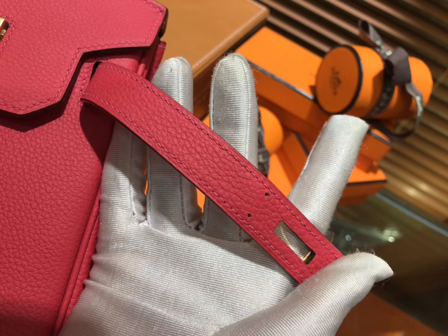 Hermès（爱马仕）Birkin 30cm ( 铂金包) Togo小牛皮 极致粉 原版蜜蜡线 全手工缝制