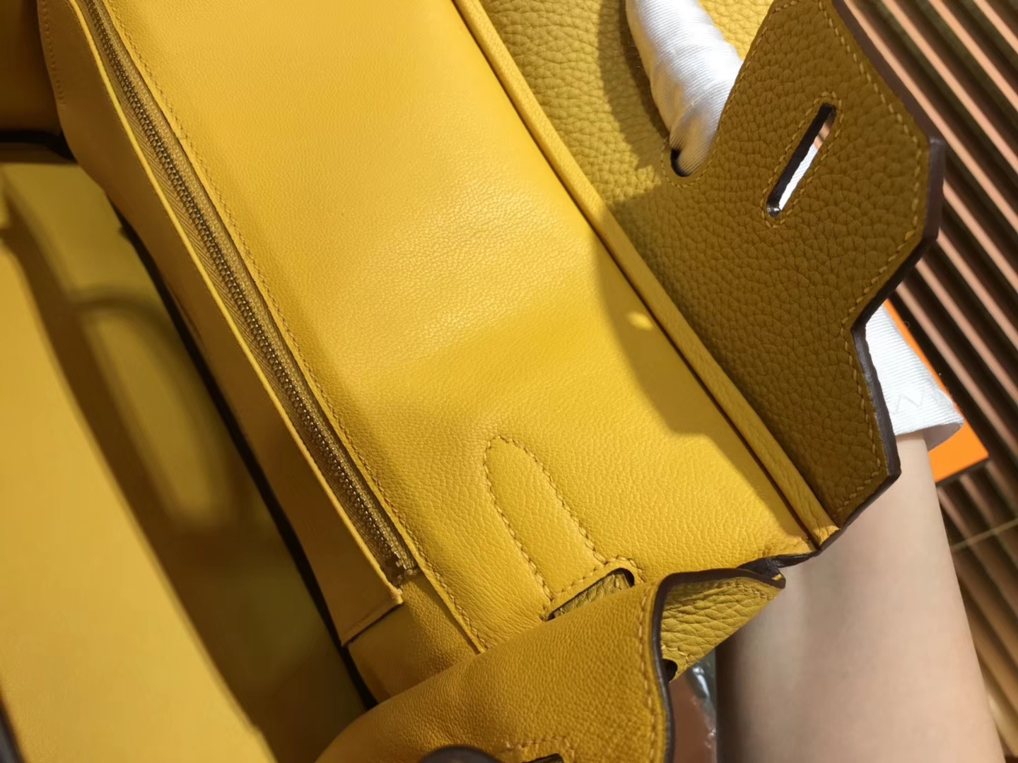 Hermès（爱马仕）Birkin 30cm ( 铂金包) Togo小牛皮 9D 琥珀黄 原版蜜蜡线 全手工缝制