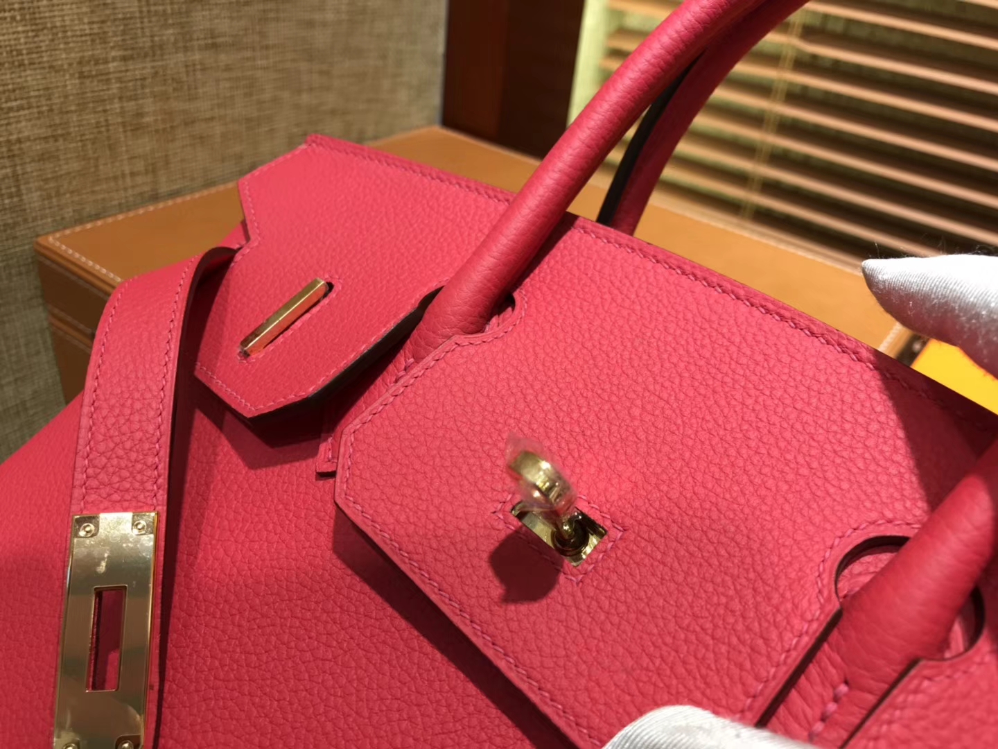 Hermès（爱马仕）Birkin 30cm ( 铂金包) Togo小牛皮 极致粉 原版蜜蜡线 全手工缝制