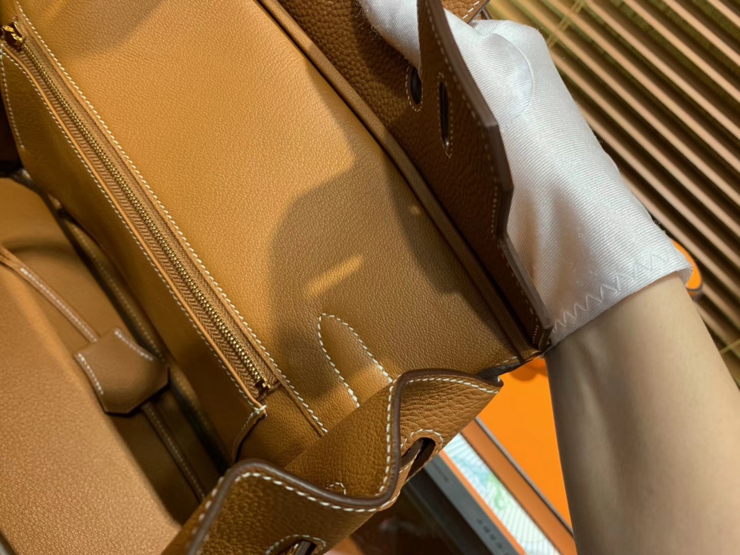Hermès（爱马仕）Birkin 30cm ( 铂金包) Togo小牛皮 金棕 原版蜜蜡线 全手工缝制
