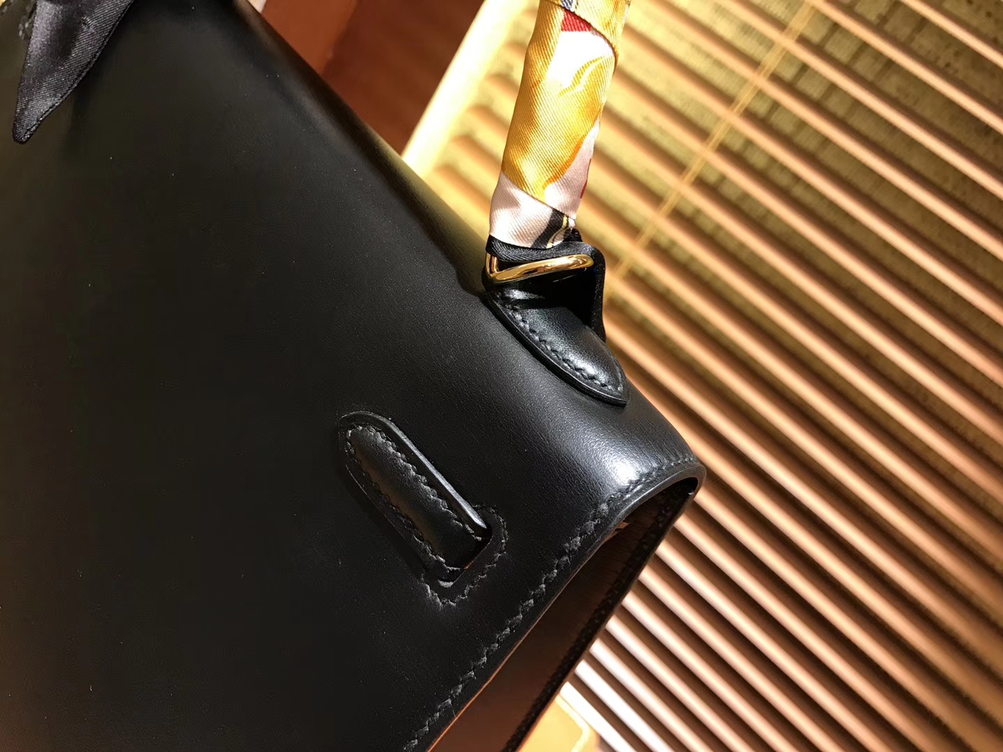 Hermès（爱马仕）Kelly 25 28(凯莉包)黑色 德国进口 box牛皮 原版蜜蜡线 全手工缝制