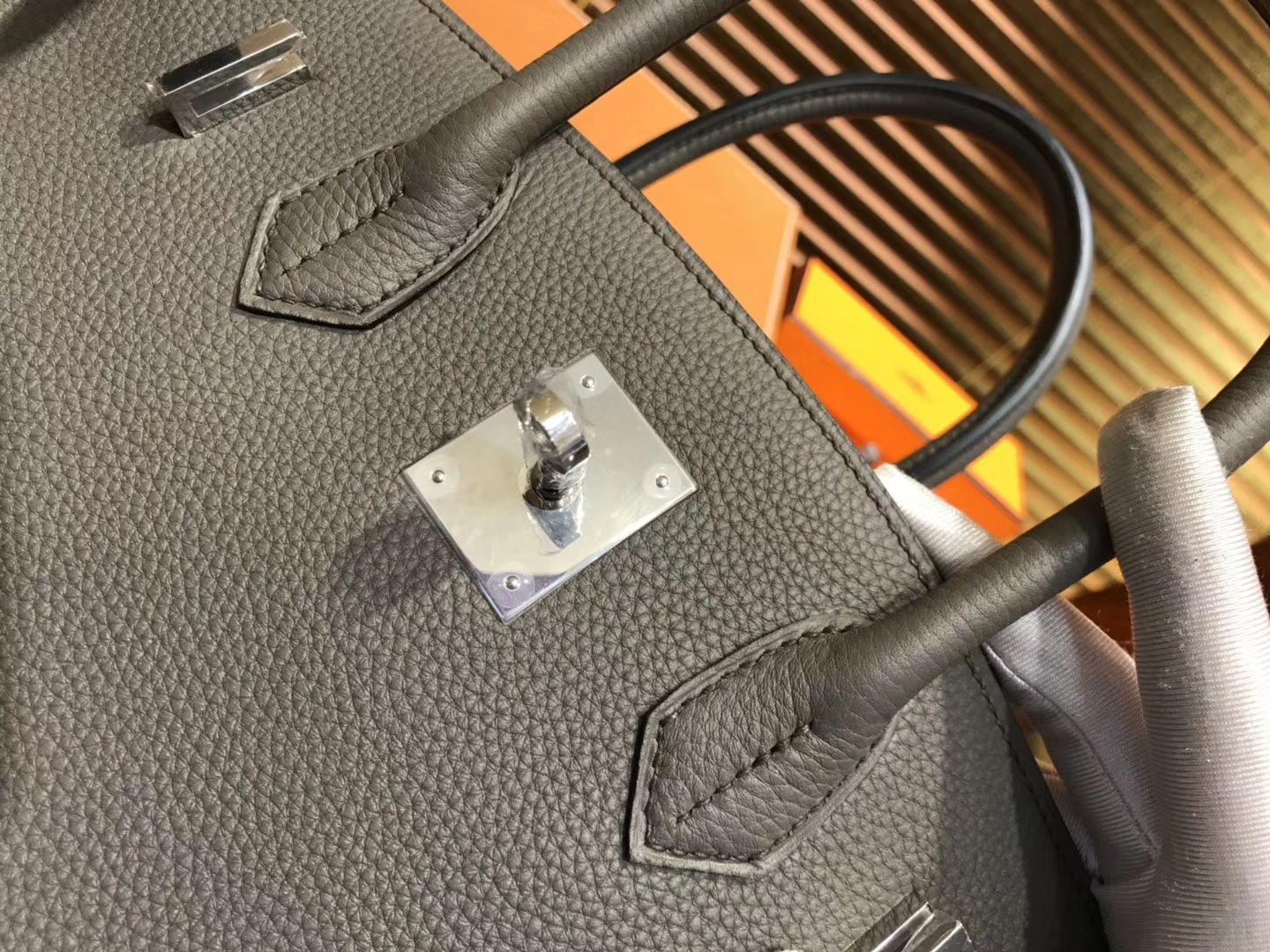 Hermès（爱马仕）Birkin 30cm ( 铂金包) Togo小牛皮 锡器灰 原版蜜蜡线 全手工缝制