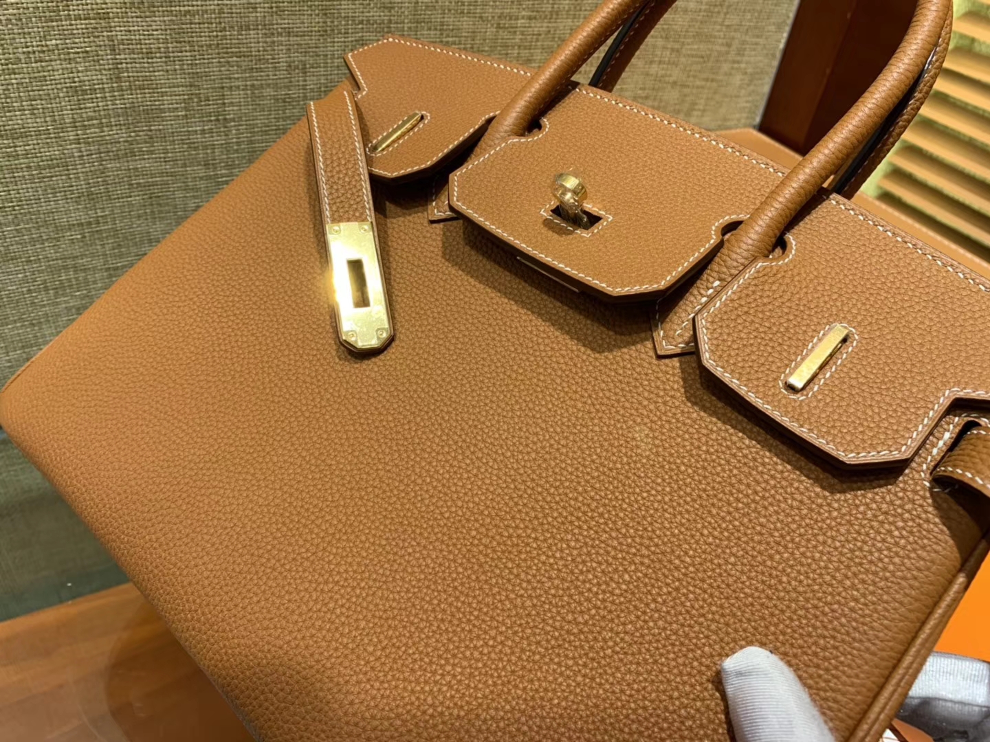 Hermès（爱马仕）Birkin 30cm ( 铂金包) Togo小牛皮 金棕 原版蜜蜡线 全手工缝制