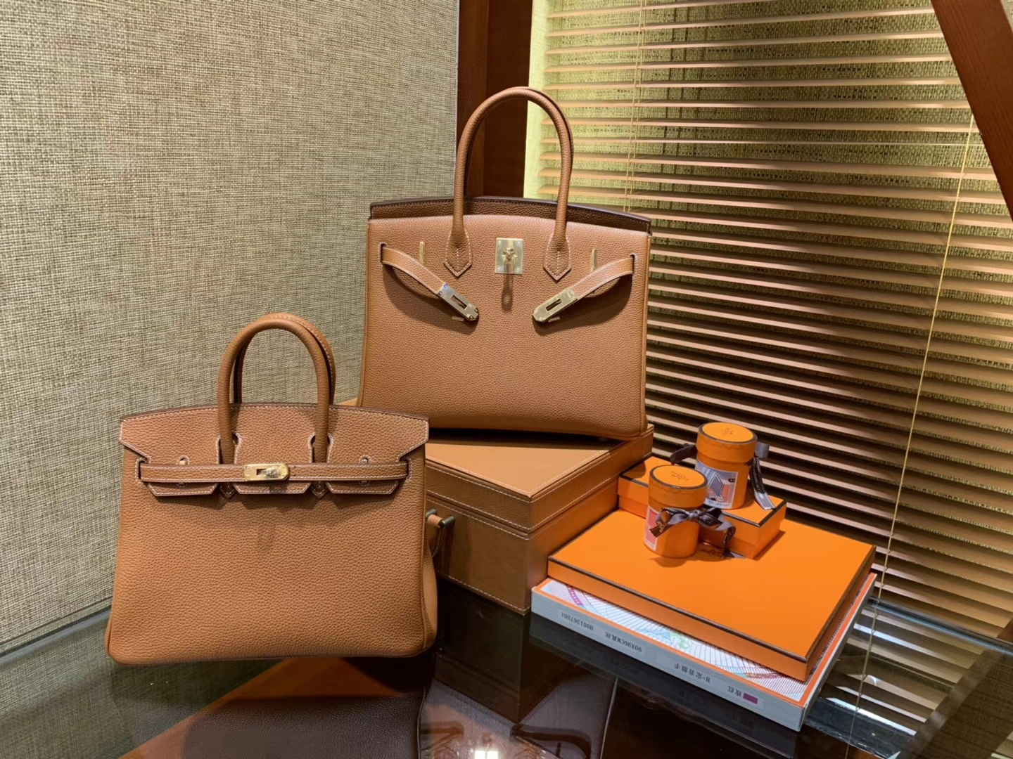 Hermès（爱马仕）Birkin 30cm ( 铂金包) Togo小牛皮 金棕 原版蜜蜡线 全手工缝制