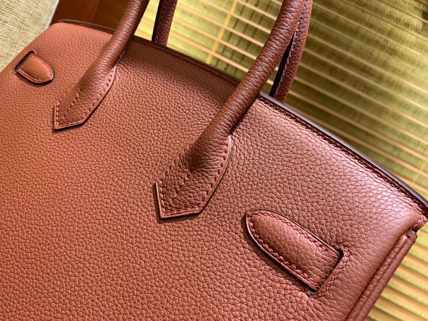 Hermès（爱马仕）Birkin 30cm ( 铂金包) Togo小牛皮 古铜色 原版蜜蜡线 全手工缝制
