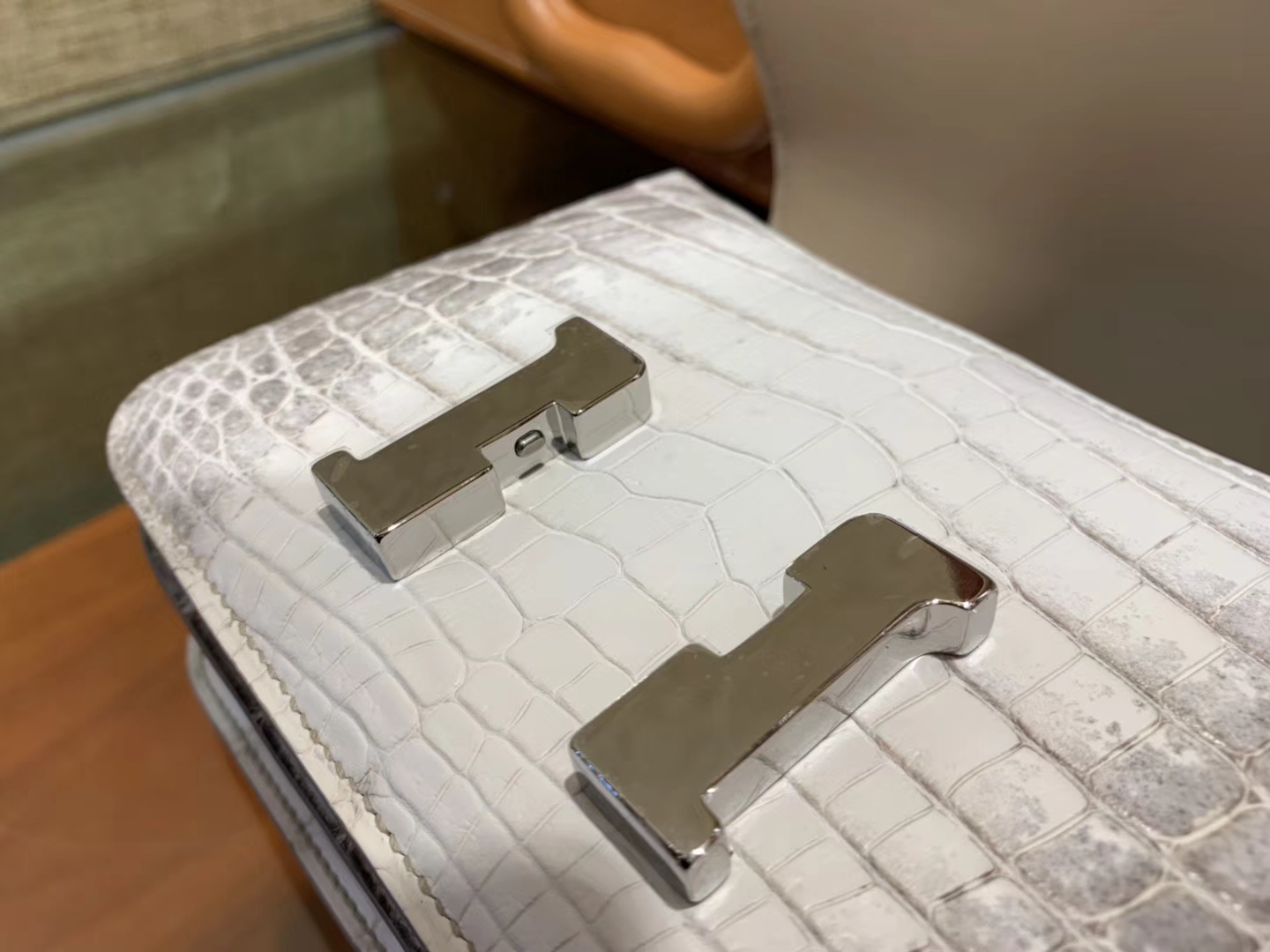 Hermès（爱马仕）Constance空姐包 喜玛拉雅 包中皇后 一级 尼罗 鳄鱼皮 臻品级别 银扣 18cm