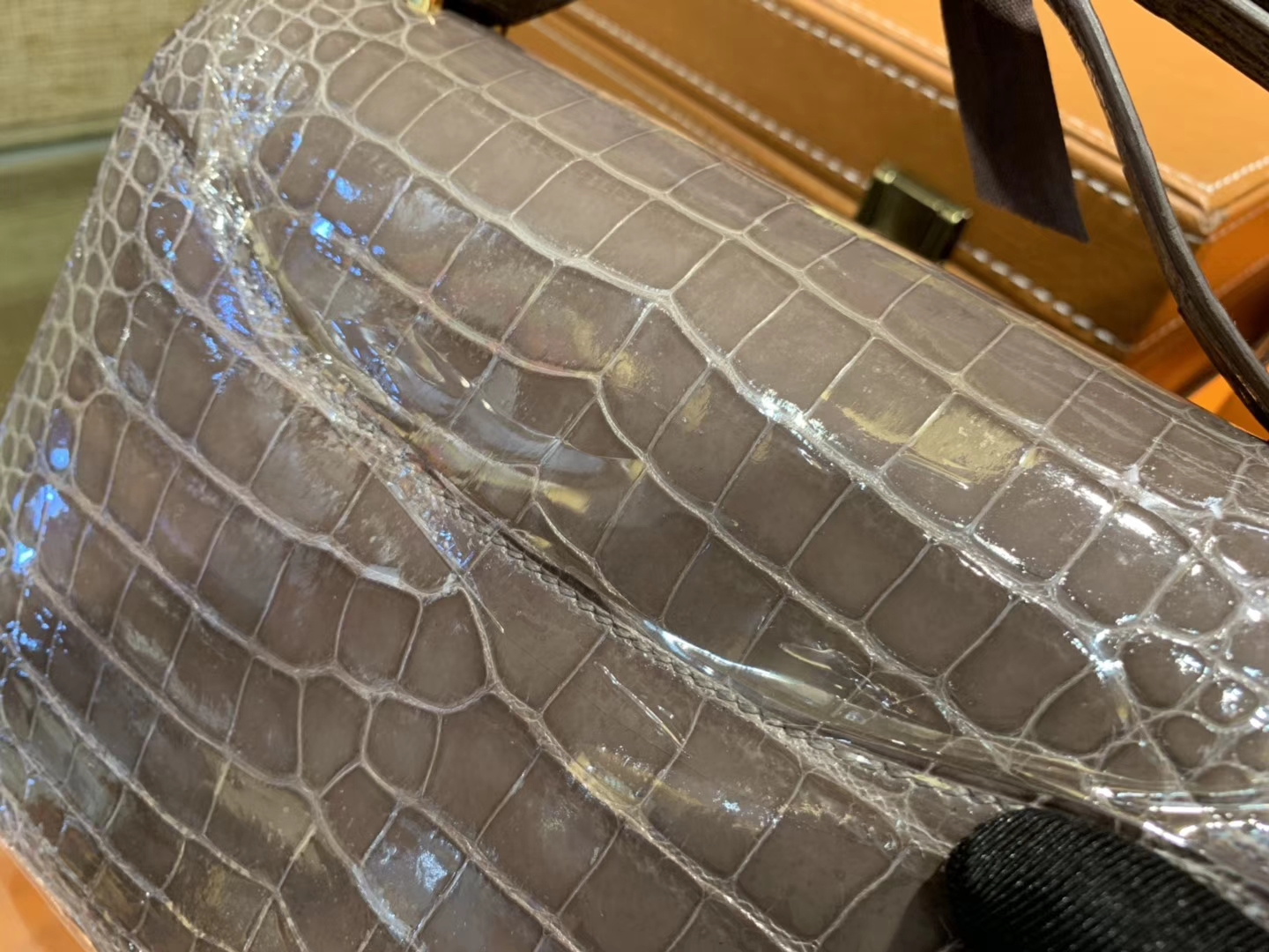 Hermès（爱马仕）Constance空姐包 大象灰 一级 美洲 鳄鱼皮 臻品级别 金扣 18cm