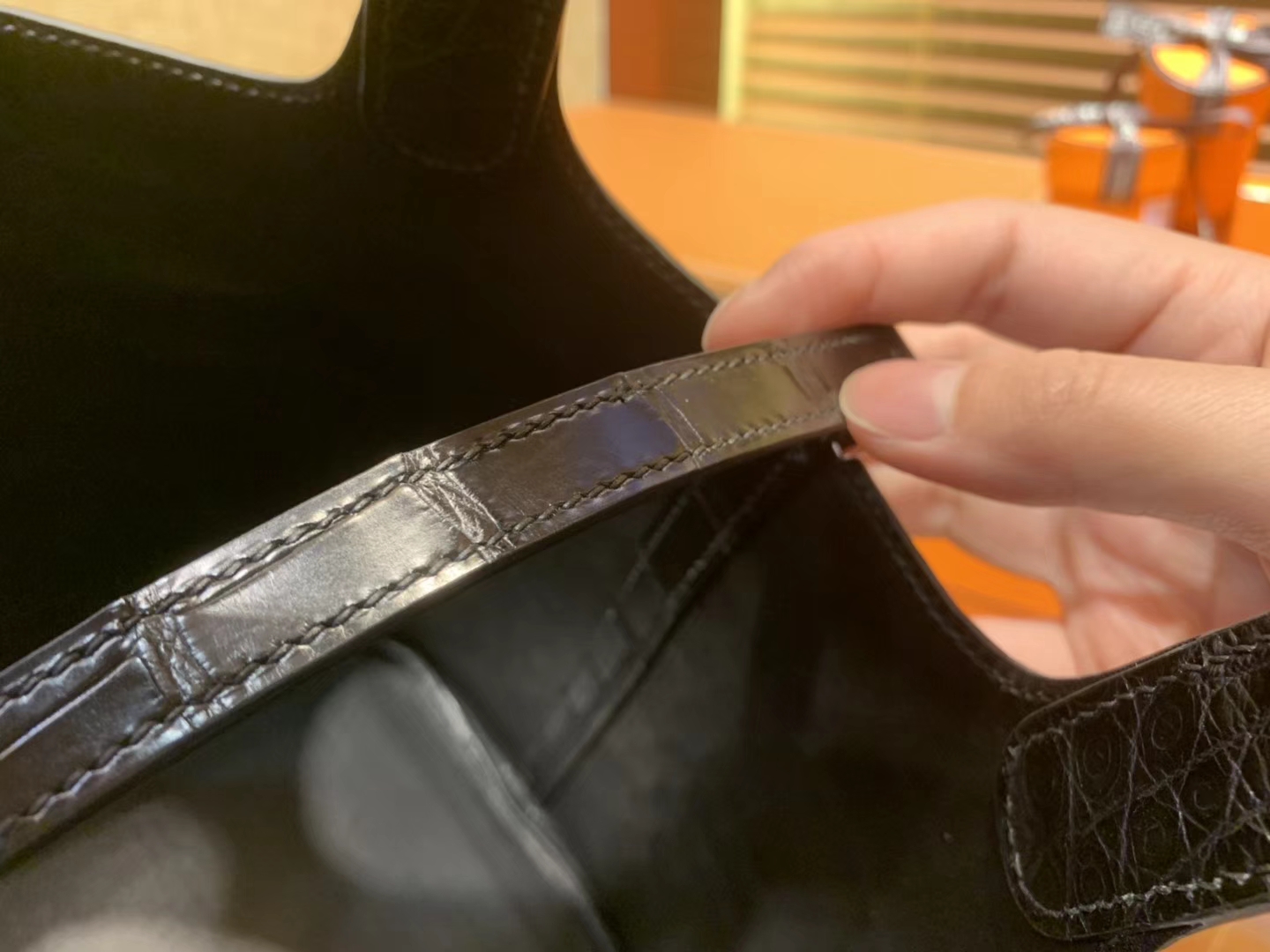 Hermès（爱马仕）Picotin 菜篮子 鳄鱼皮 经典黑 全手工缝制 18cm