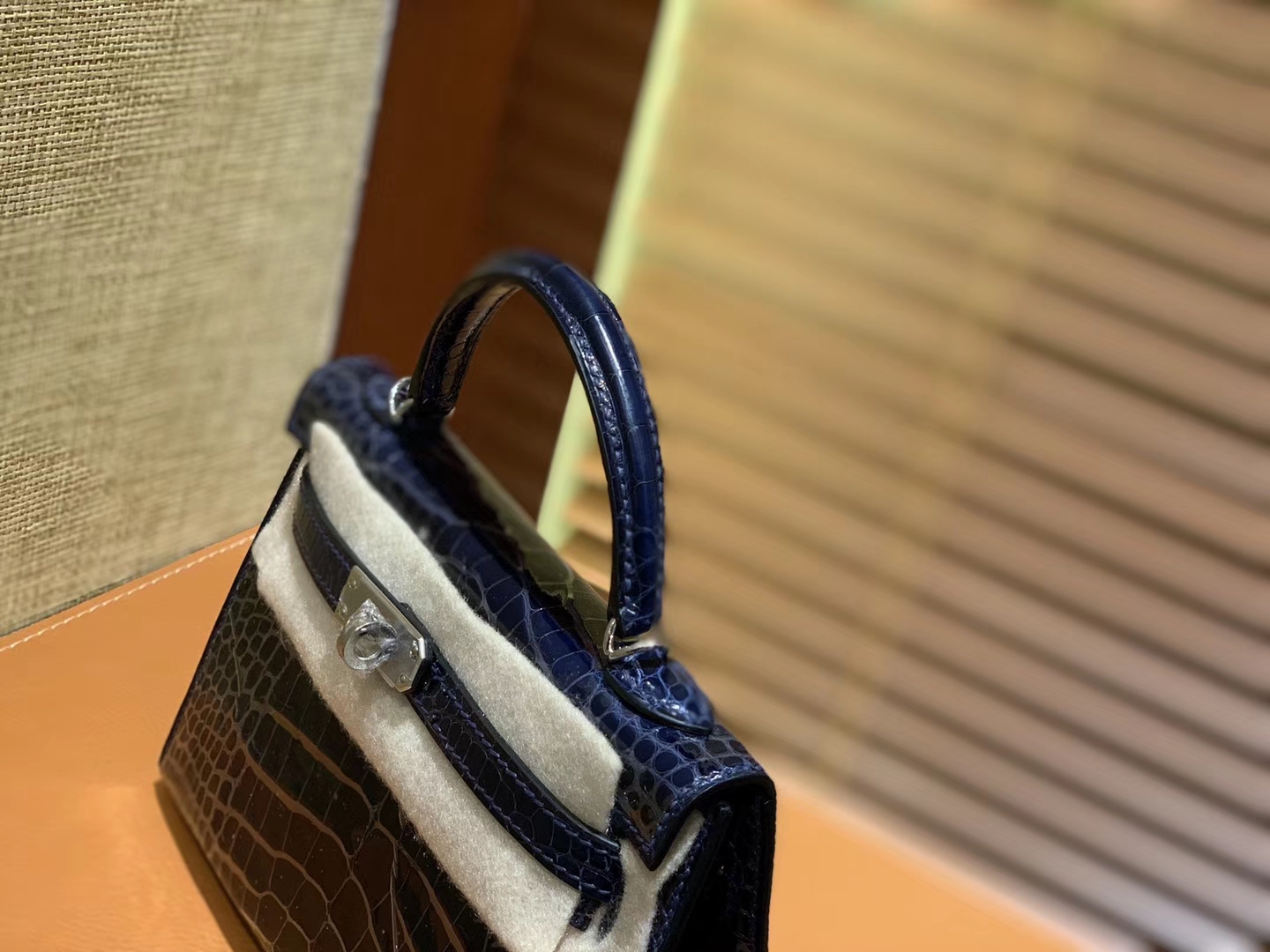 Hermès（爱马仕）MiniKelly 迷你凯莉 午夜蓝 一级尼罗鳄鱼皮 全手工缝制 2代 19cm