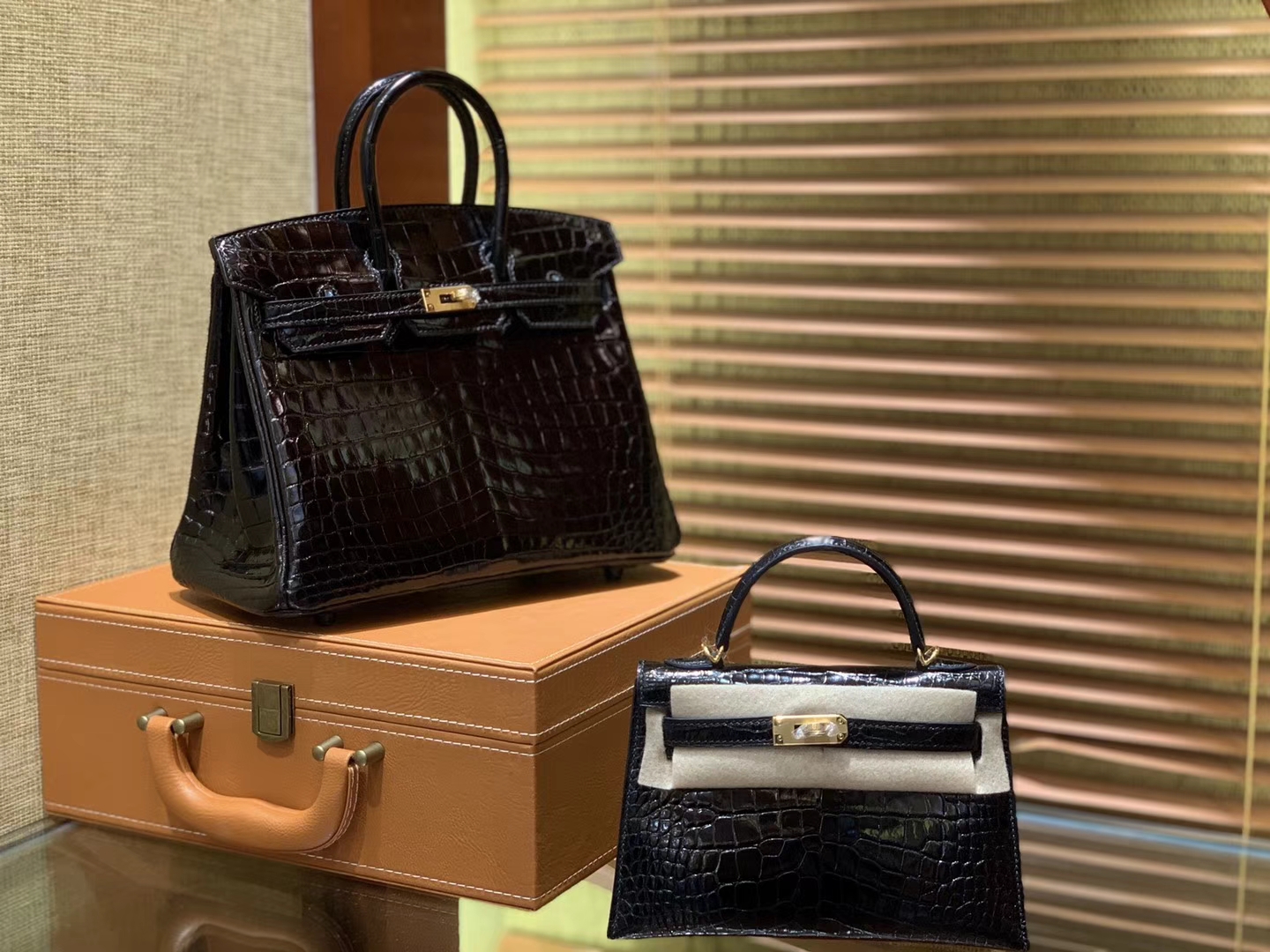 Hermès（爱马仕）Birkin 25cm 2代19cm 黑色 美洲 尼罗 鳄鱼皮
