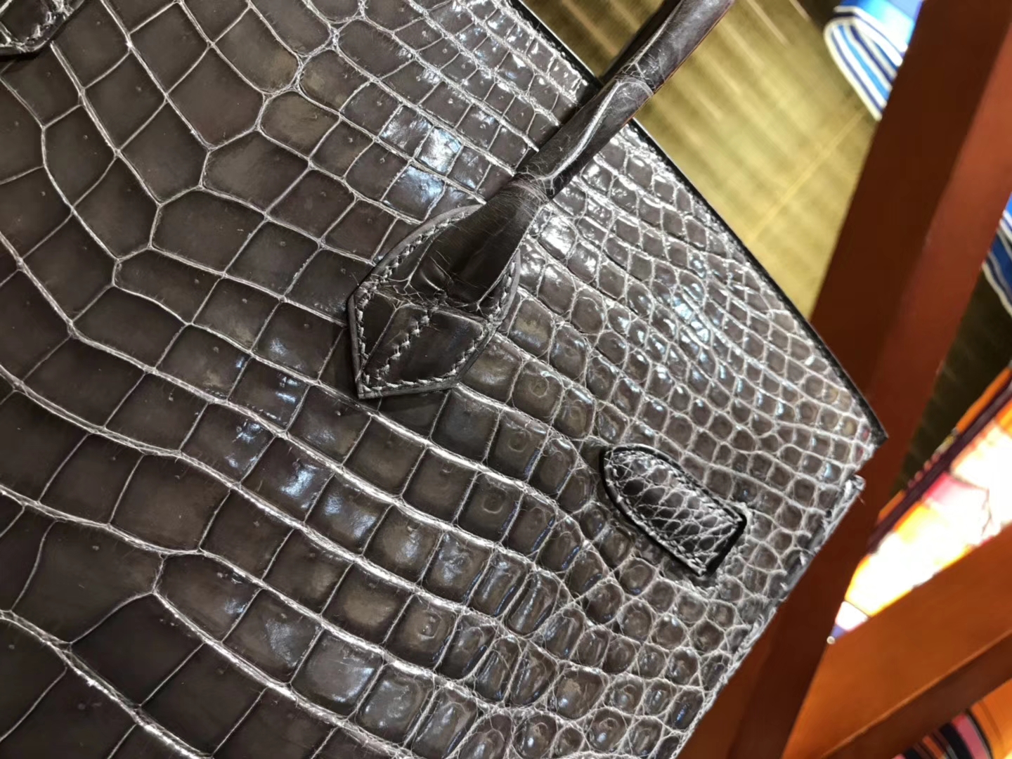 Hermès（爱马仕）Birkin铂金包 锡器灰 一级皮 尼罗鳄鱼 进口原料 顶级手缝工艺 金扣 35cm