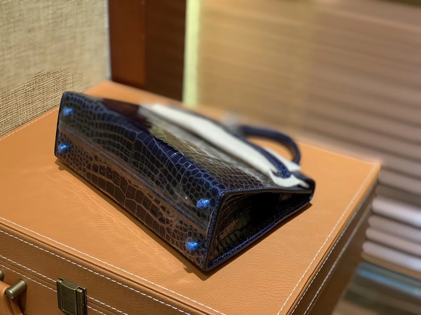Hermès（爱马仕）MiniKelly 迷你凯莉 午夜蓝 一级尼罗鳄鱼皮 全手工缝制 2代 19cm