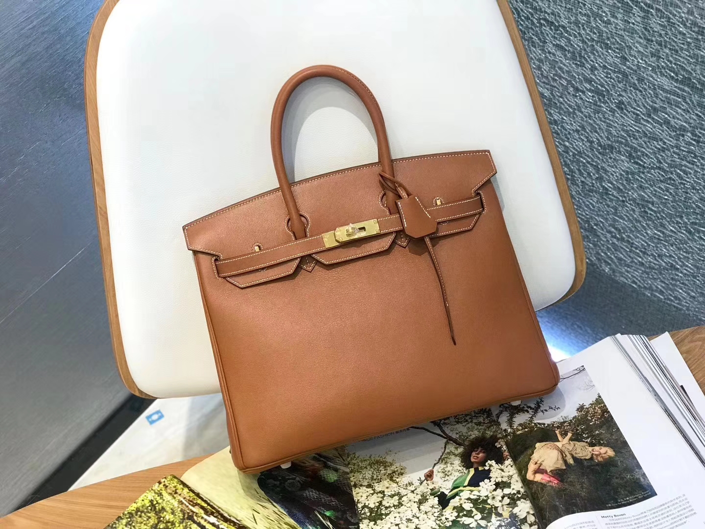 Hermès（爱马仕）Birkin 铂金包 经典 金棕色 原厂御用swift皮 金扣 35cm