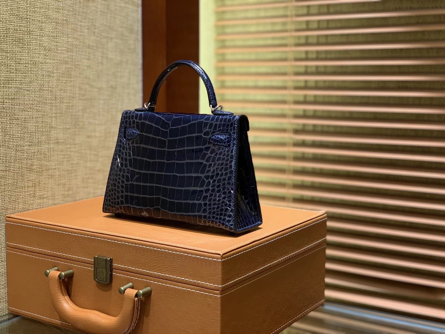 Hermès（爱马仕）MiniKelly 迷你凯莉 午夜蓝 一级尼罗鳄鱼皮 全手工缝制 2代 19cm