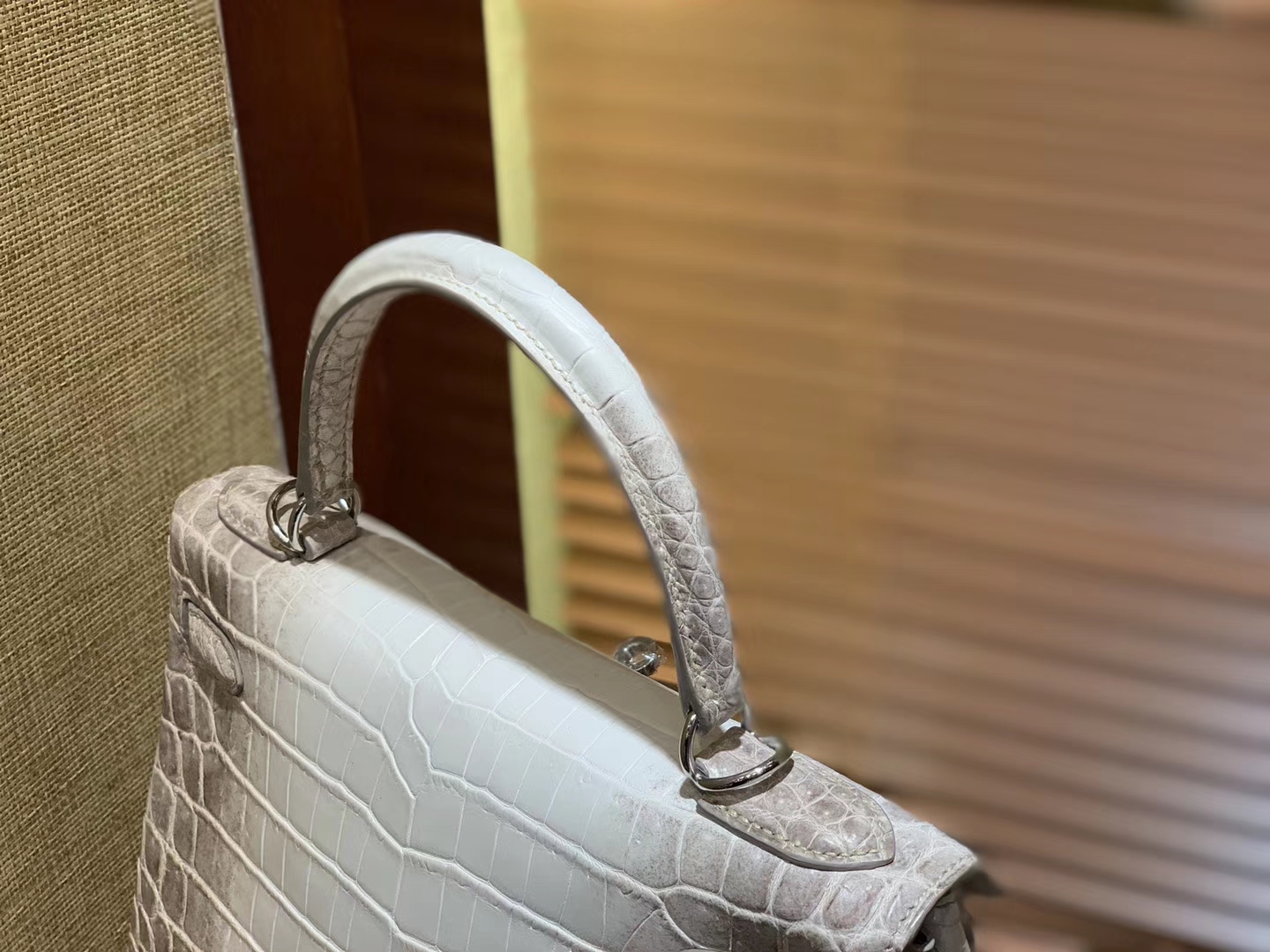 Hermès（爱马仕）Kelly 28cm 喜玛拉雅 包中皇后 顶级手缝工艺 银扣