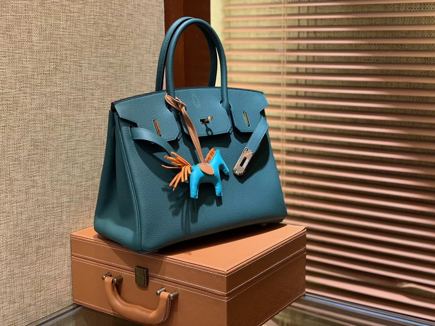 Hermès（爱马仕）Birkin铂金包 孔雀绿 德国进口小牛皮 顶级品质全手工缝制 金扣 30cm