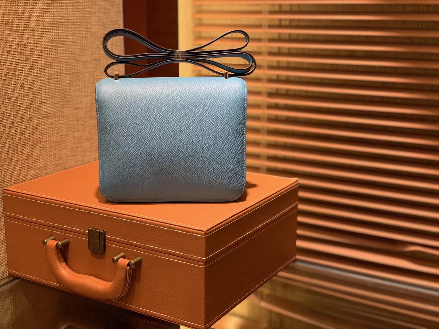 Hermès（爱马仕）Constance空姐包 北方蓝 顶级全手工缝制 18cm
