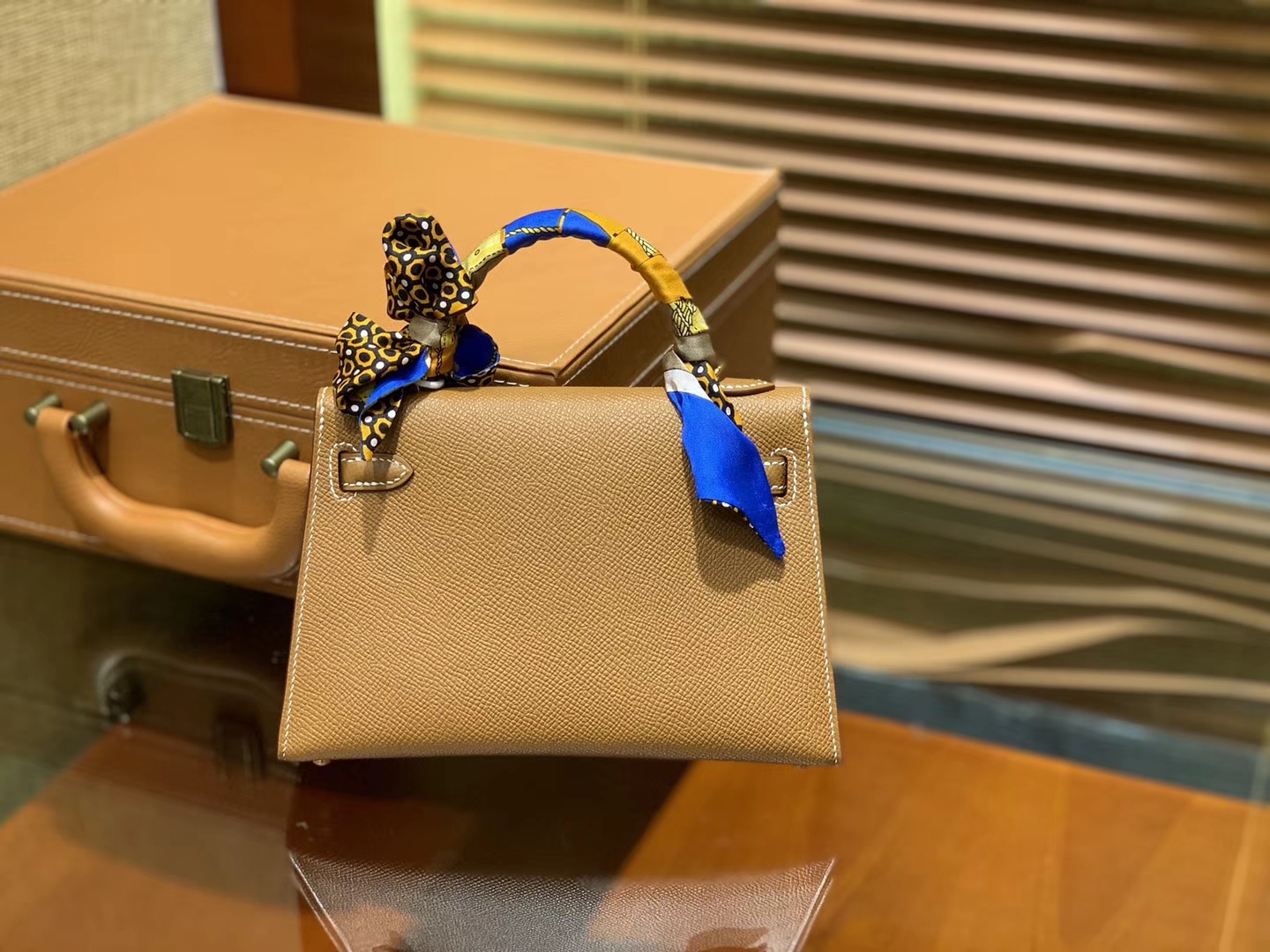 Hermès（爱马仕）MiniKelly 迷你凯莉 金棕色 德国掌纹牛皮 原版蜜蜡 全手工缝制 2代 19cm