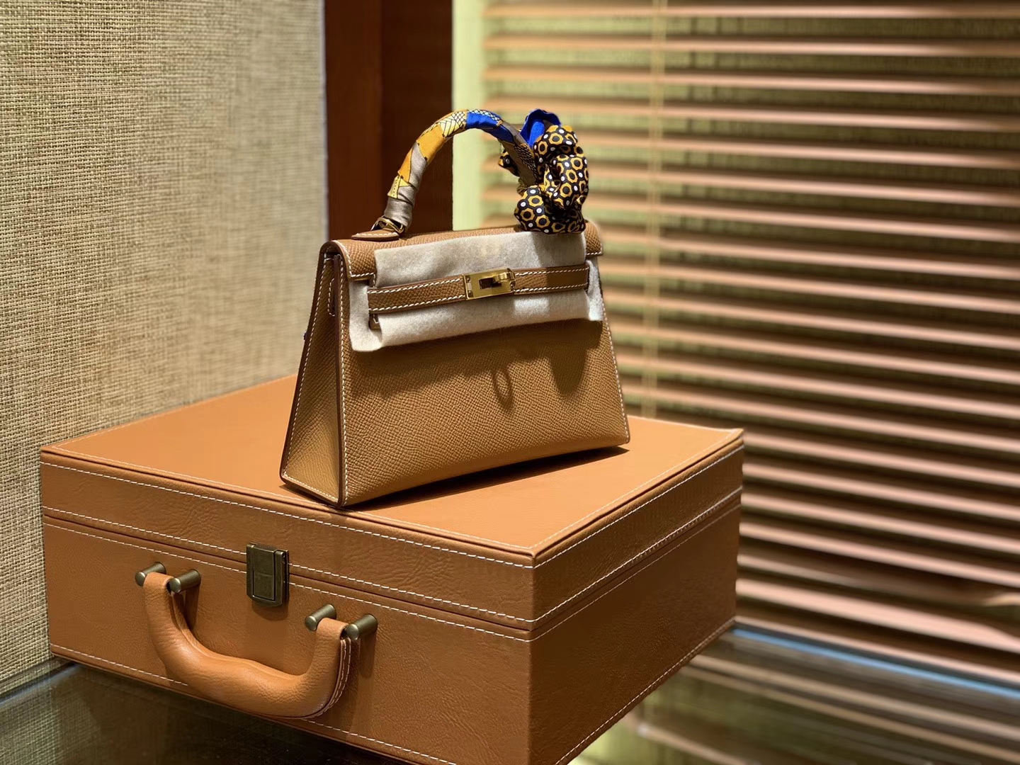 Hermès（爱马仕）MiniKelly 迷你凯莉 金棕色 德国掌纹牛皮 原版蜜蜡 全手工缝制 2代 19cm