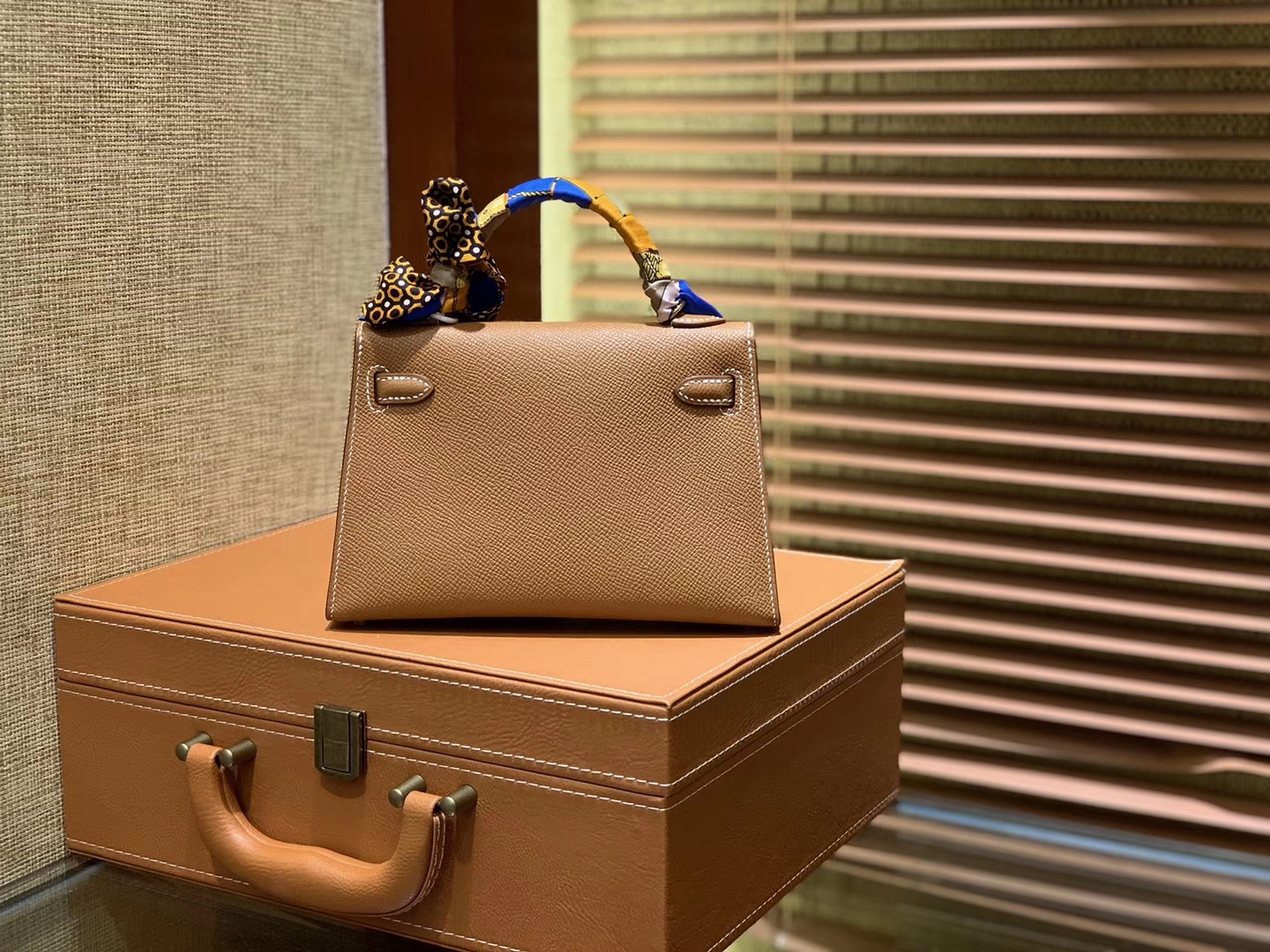 Hermès（爱马仕）MiniKelly 迷你凯莉 金棕色 德国掌纹牛皮 原版蜜蜡 全手工缝制 2代 19cm