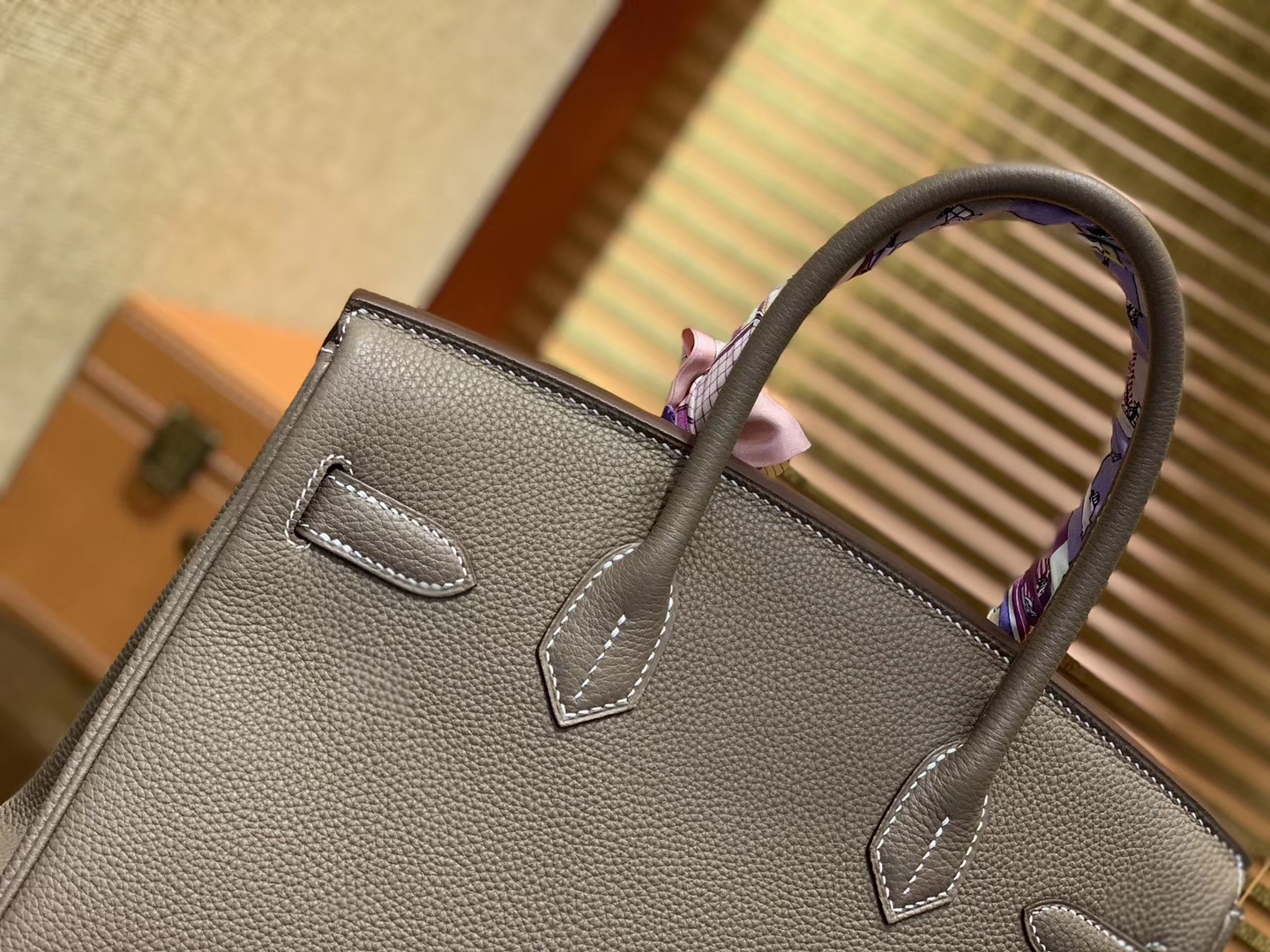 Hermès（爱马仕）Birkin铂金包 大象灰 德国进口小牛皮 顶级品质全手工缝制 银扣 30cm