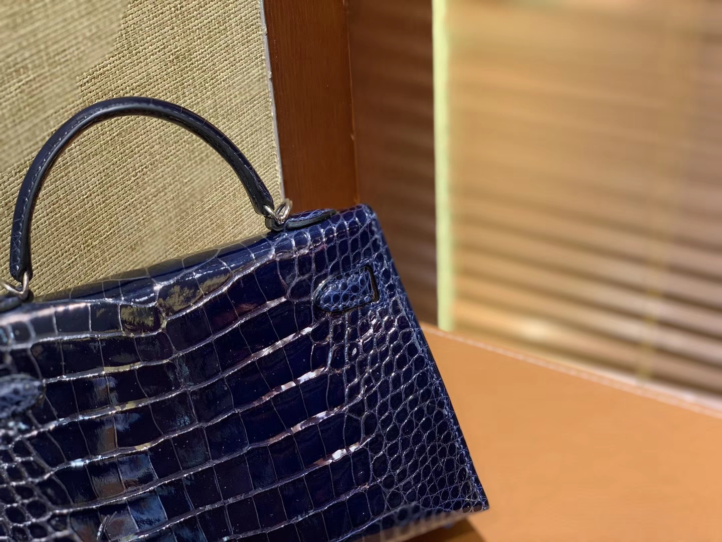 Hermès（爱马仕）MiniKelly 迷你凯莉 午夜蓝 一级尼罗鳄鱼皮 全手工缝制 2代 19cm