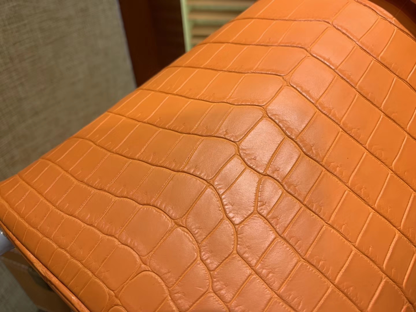 Hermès（爱马仕）Picotin 菜篮子 鳄鱼皮 经典橙 全手工缝制 18cm