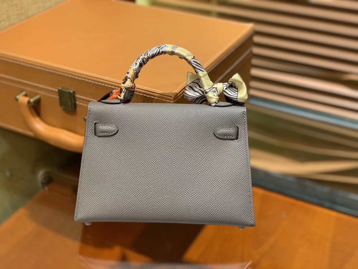 Hermès（爱马仕）MiniKelly 迷你凯莉 锡器灰 德国掌纹牛皮 原版蜜蜡 全手工缝制 2代 19cm