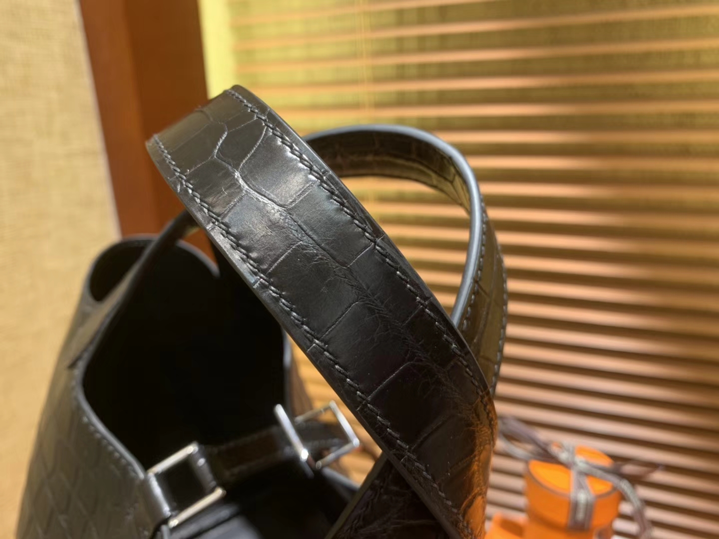 Hermès（爱马仕）Picotin 菜篮子 鳄鱼皮 经典黑 全手工缝制 18cm