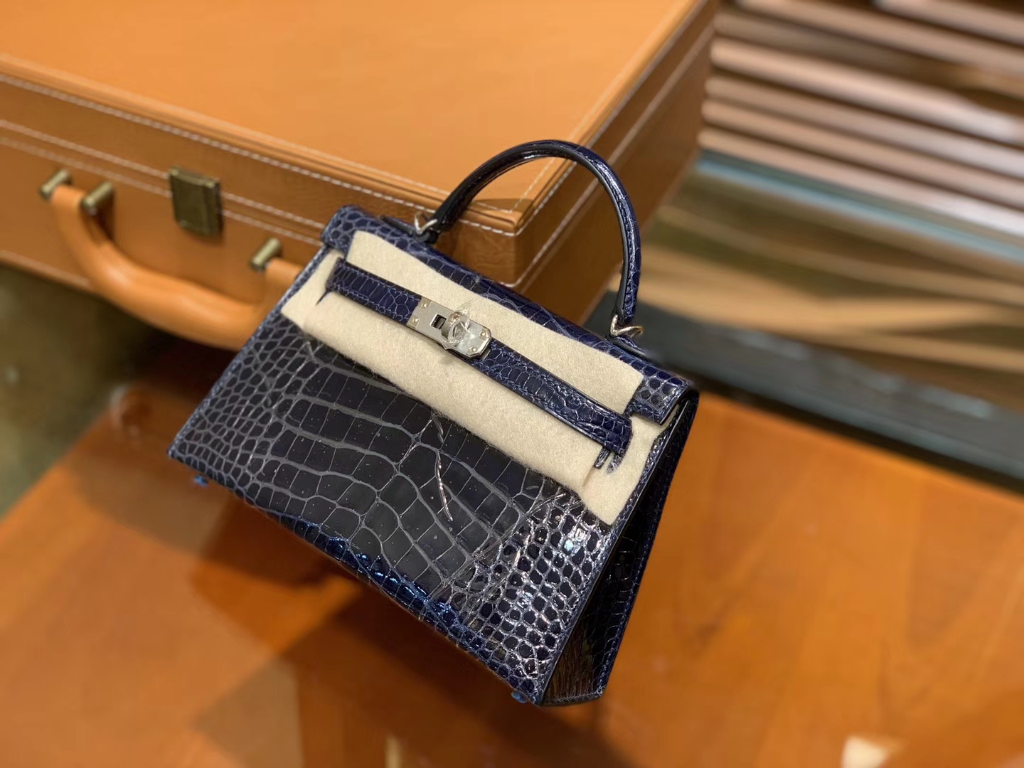 Hermès（爱马仕）MiniKelly 迷你凯莉 午夜蓝 一级尼罗鳄鱼皮 全手工缝制 2代 19cm
