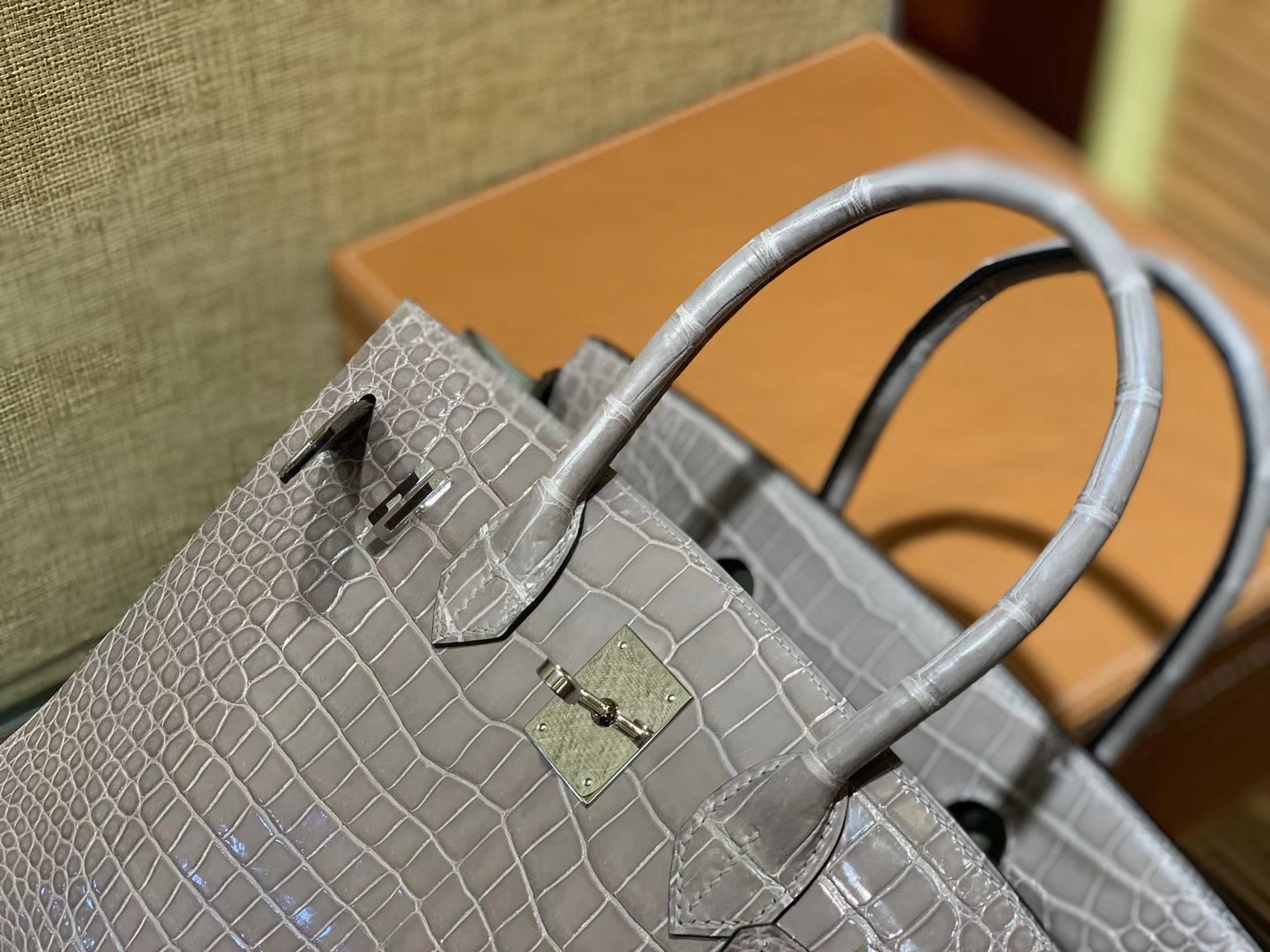 Hermès（爱马仕）Birkin 30cm 巴黎灰 组合 一级湾鳄 鳄鱼皮 臻品级别
