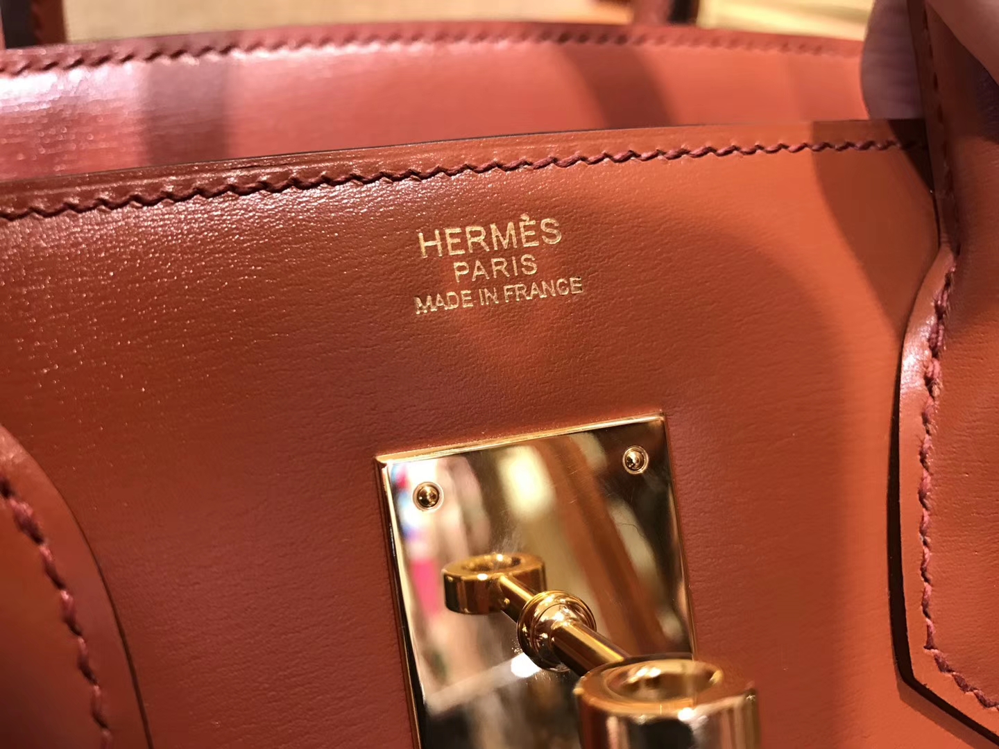 Hermès（爱马仕）Birkin铂金包 古铜色 德国BOX牛皮 原版蜜蜡线 顶级手缝 金扣 30cm