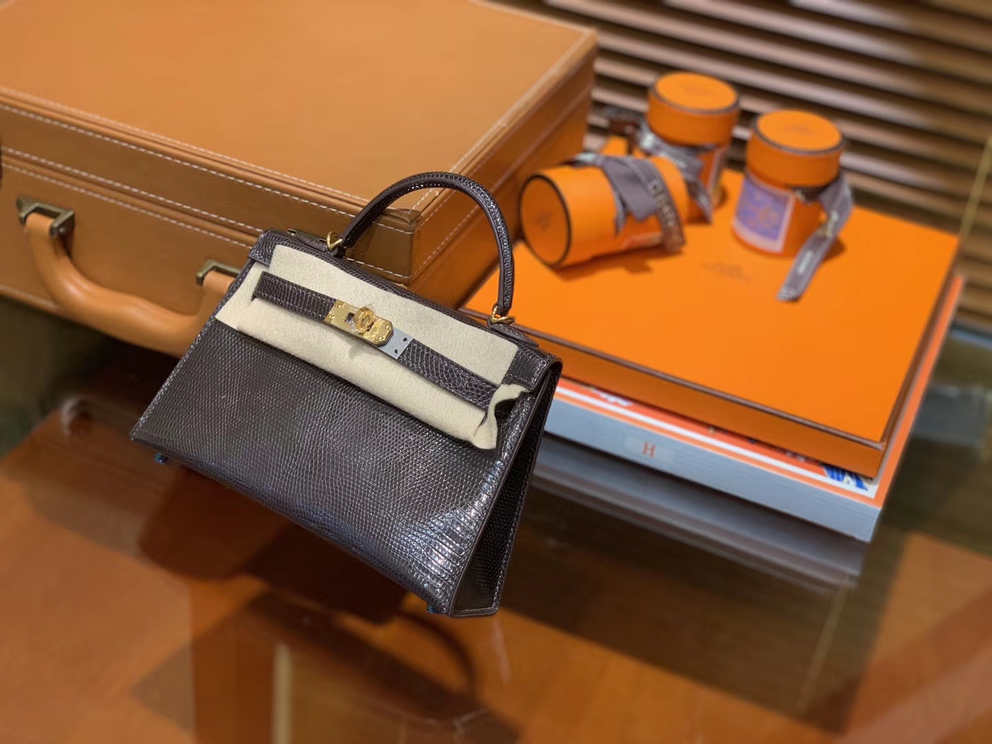 Hermès（爱马仕）迷你2代 mini Kelly 黑色 进口野生蜥蜴皮 全手工缝制 19cm