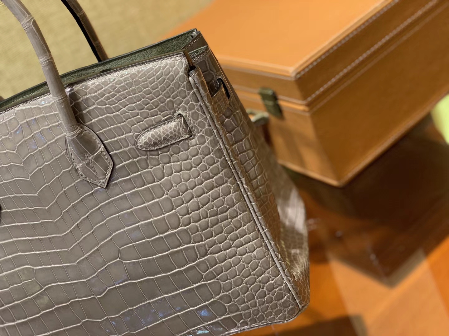 Hermès（爱马仕）Birkin 30cm 巴黎灰 组合 一级湾鳄 鳄鱼皮 臻品级别