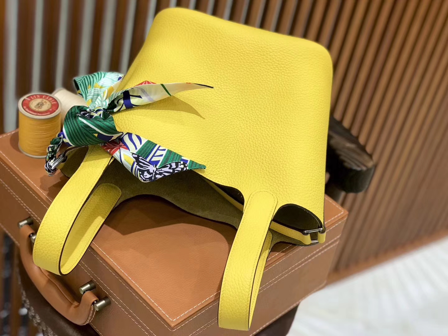 Hermès（爱马仕）新增现货 Picotin 菜篮子 琥珀黄 全手工蜡线缝制 银扣 18cm