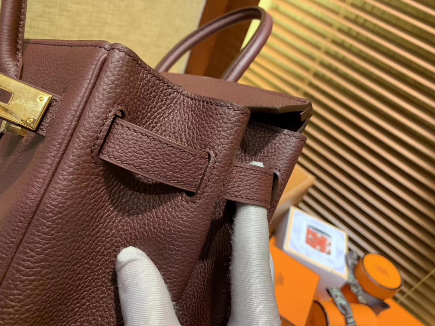 Hermès（爱马仕）Birkin铂金包 爱马仕红 德国togo小牛皮 原版蜜蜡线 顶级手缝 金扣 30cm